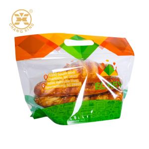 China Custom Printed Good Moisture Proof Bakery Bread Packaging Bags With Clear Window Mini Cake Food Candy Pouch Cookie Packaging on sale