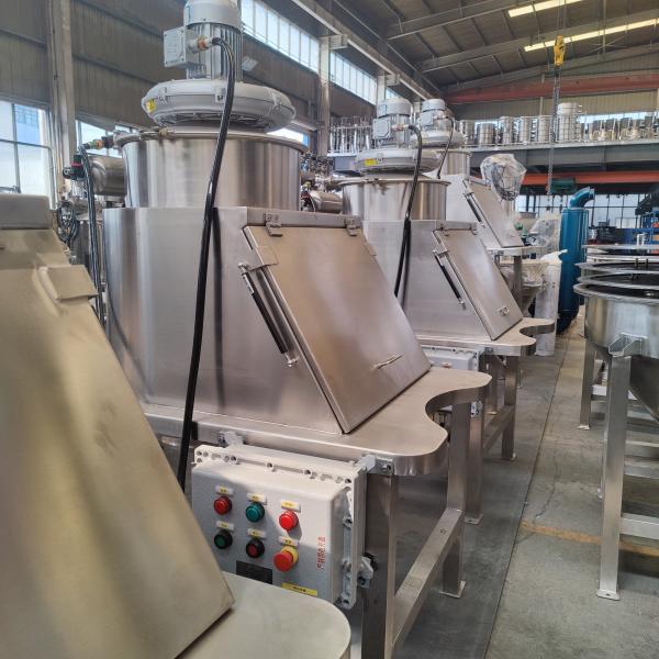 Starch Flour Bag Dump Station With Vibration Screener System For Discharging Unloading