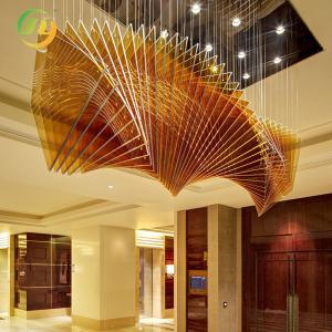 JYLIGHTING Customized Twist Shape Large Chandelier Amber Suspended Glass Light