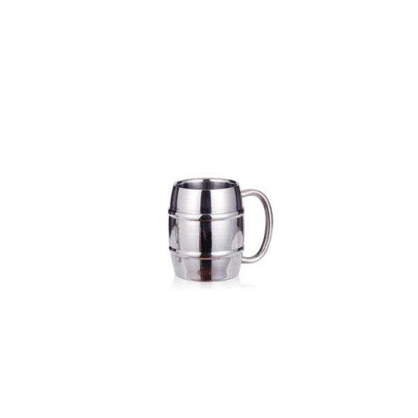 Quality 220ml SS beer mug double wall metal with handle mirror surface wholesale