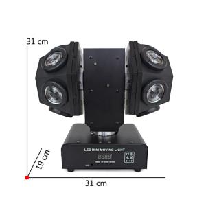 12pcs With Red+Green Laser Double Twins Arm Beam Moving Head Light
