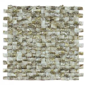 China Golden Diamond Shell Mosaic Tile For Bathroom Wall Panels 3D Glossy Surface on sale