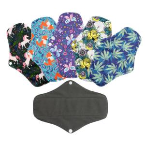 Washable Organic Reusable Sanitary Pads Safe Heavy Flow Multi Color High