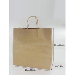 Custom Logo Lightweight Paper Packing Bag With Square Bottom And Twisted Handle