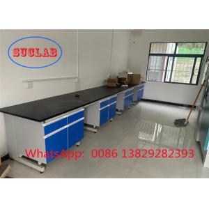Multiple Cabinets Safety Lab Work Benches with Shelf With DTC105 DEG Hinges And Epoxy Resin Or Phenolic Resin Worktop