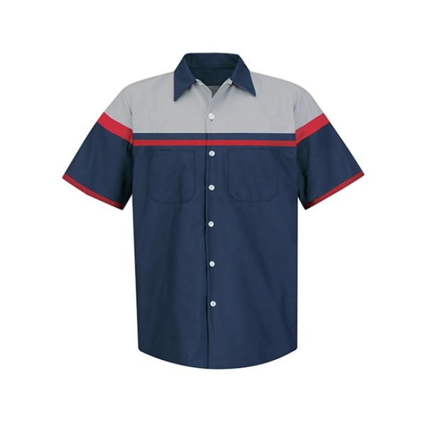 Summer Blend Cotton Uniform Work Shirts Customization Embroidery