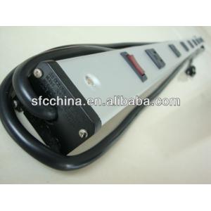 Cheap rocker switch with 15A curcuit breaker aluminium alloy UL approved American 8 outlets power strip for sale