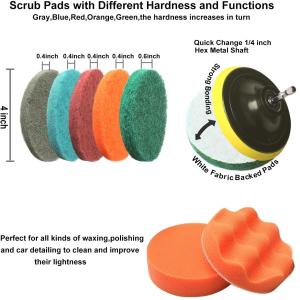 26 Pieces Drill Brush Attachment Set Power Drill Cleaning Brush Scrubber Pads