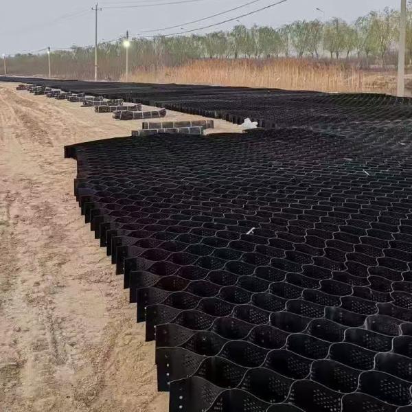 Textured High Cellular Confinement System Honeycomb HDPE Geocell For Road
