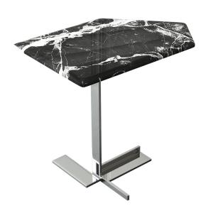 Modern Sofa Side Table With Stainless Steel Leg Marble Counter Top
