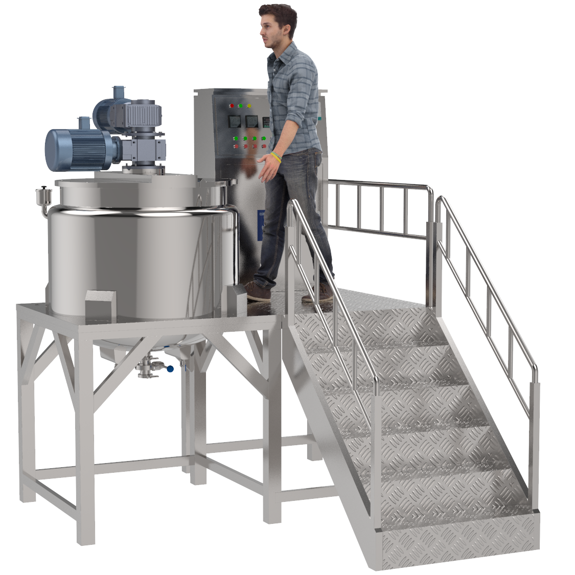 Cheap Chemical Mixer Machine Equipment Cosmetic Cream Liquid Detergent Mixing Machine Stainless Mixer Tank for Shampoo for sale