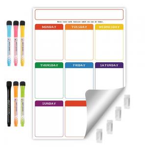 China Soft  Whiteboard Sheets Reusable Calendar Planner Self Sticky Weekly Planner 17x11'' 17x13'' on sale