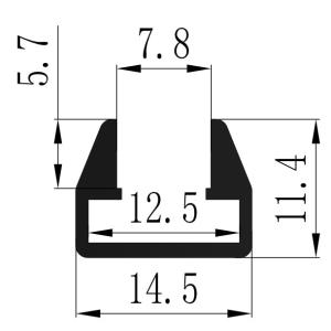 14.5*11.4mm Aluminium LED Profile Extrusion Anodized For Downy Lamplight