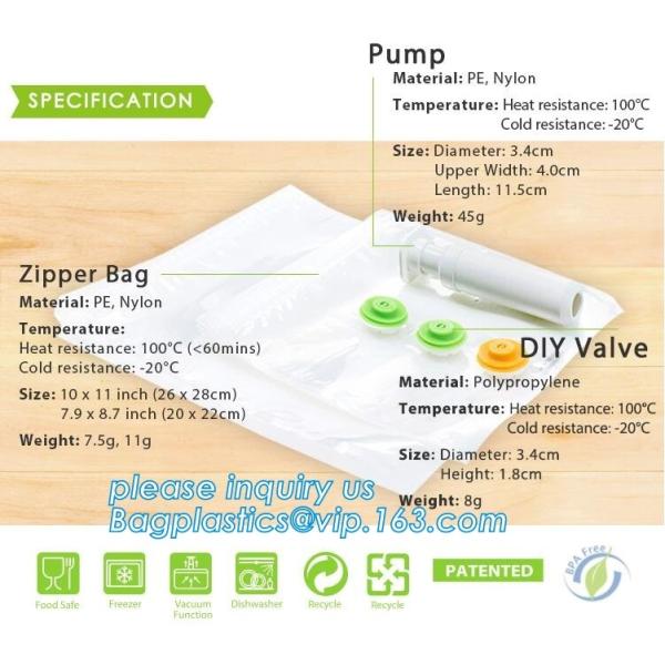 Meat Vegetable Fruit Keep Fres Kitchen Vacuum Bags Wrapper Packaging Storage Bag Roll Vacuum Food Sealer Saver Bag