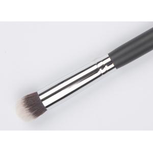 Precision Round Eye Shadow Makeup Brush With Matte Black Wood Handle
