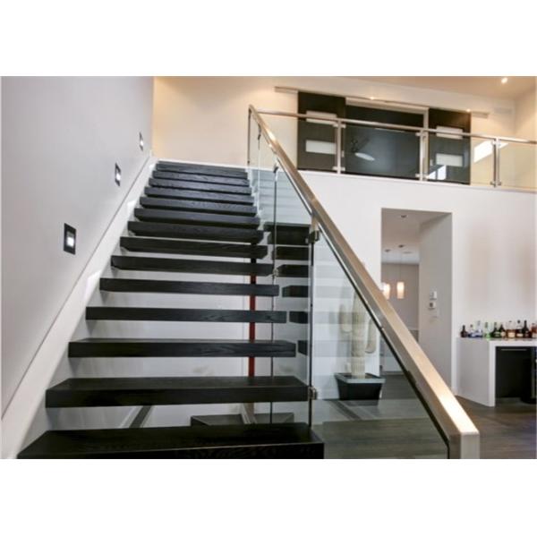 Quality Metal Floating Stairs , Modern Floating Stairs Single Invisible Stringer Staircase wholesale