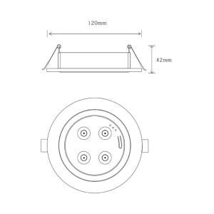 90 Minutes Recessed Mounted Fire Exit LED Emergency Luminaire