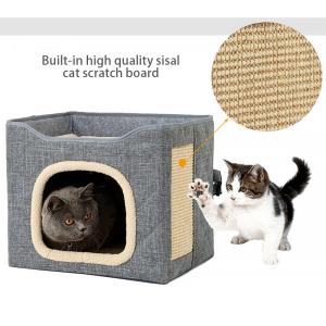 Double Layer Cat Cube Nest Pet Warm Sleeping Beds Folding Cat House Dogs Cats