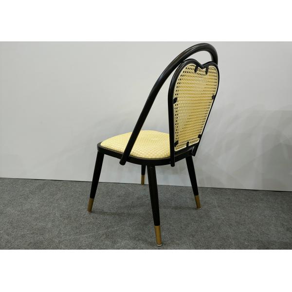 Quality 86cm Wrought Iron Dining Chair With Rattan Backrest wholesale