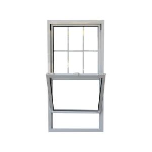 White Frame Single Hung Vinyl Windows UPVC Profile Easy Clean