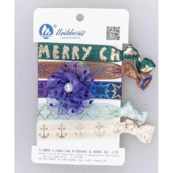 Quality Christmas Design Elastic Hair Bands Various Colors Elastic Waistbands Printed wholesale