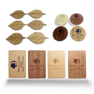 RFID Wooden Hotel Key Cards Access Control With Matt Or Glossy Finish ISO14443A
