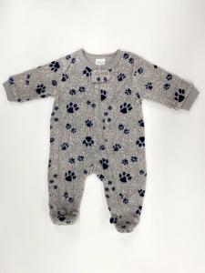China Polar Fleece 260g Cotton Baby Boy Romper Long Sleeve Footie Soft Brushed Spring Autumn on sale