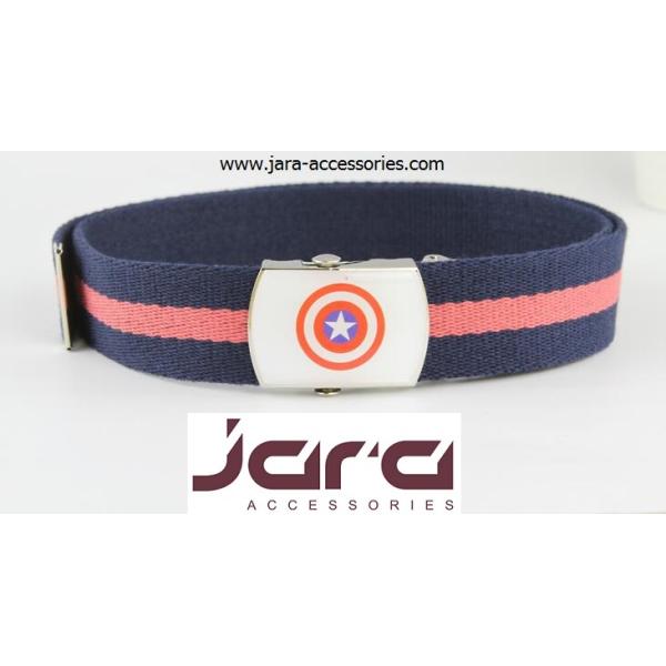 Mixed Colors Stripes Kids Web Belt Old Silver Clip Buckle Available 4cm Width