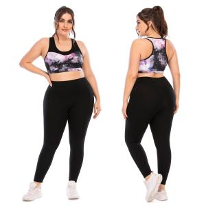 Womens Leggings And Sports Bra Plus Size Yoga Sets High Elastic Anti Pilling