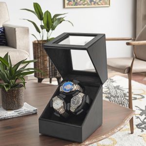 3 Motor Luxury Decorative Boxes Automatic Watch Winding Display Watch Box With