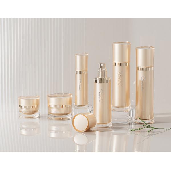 6pcs Luxury Acrylic Cosmetic Lotion Pump Bottle Set With CreamContainer 30ml -
