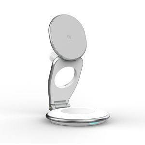Metal 3 In 1 360 Rotating Wireless Charger Customized Logo For Qi Function