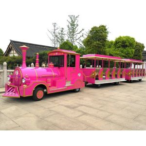 China Amusement Park Rides / 60 Passengers Gasoline Tourist Tightseeing Road Trackless Train on sale