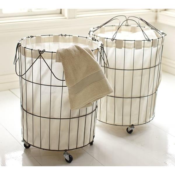 Quality Epoxy Powder Coating Iron Wire Large Capacity Wire Mesh Laundry Basket wholesale