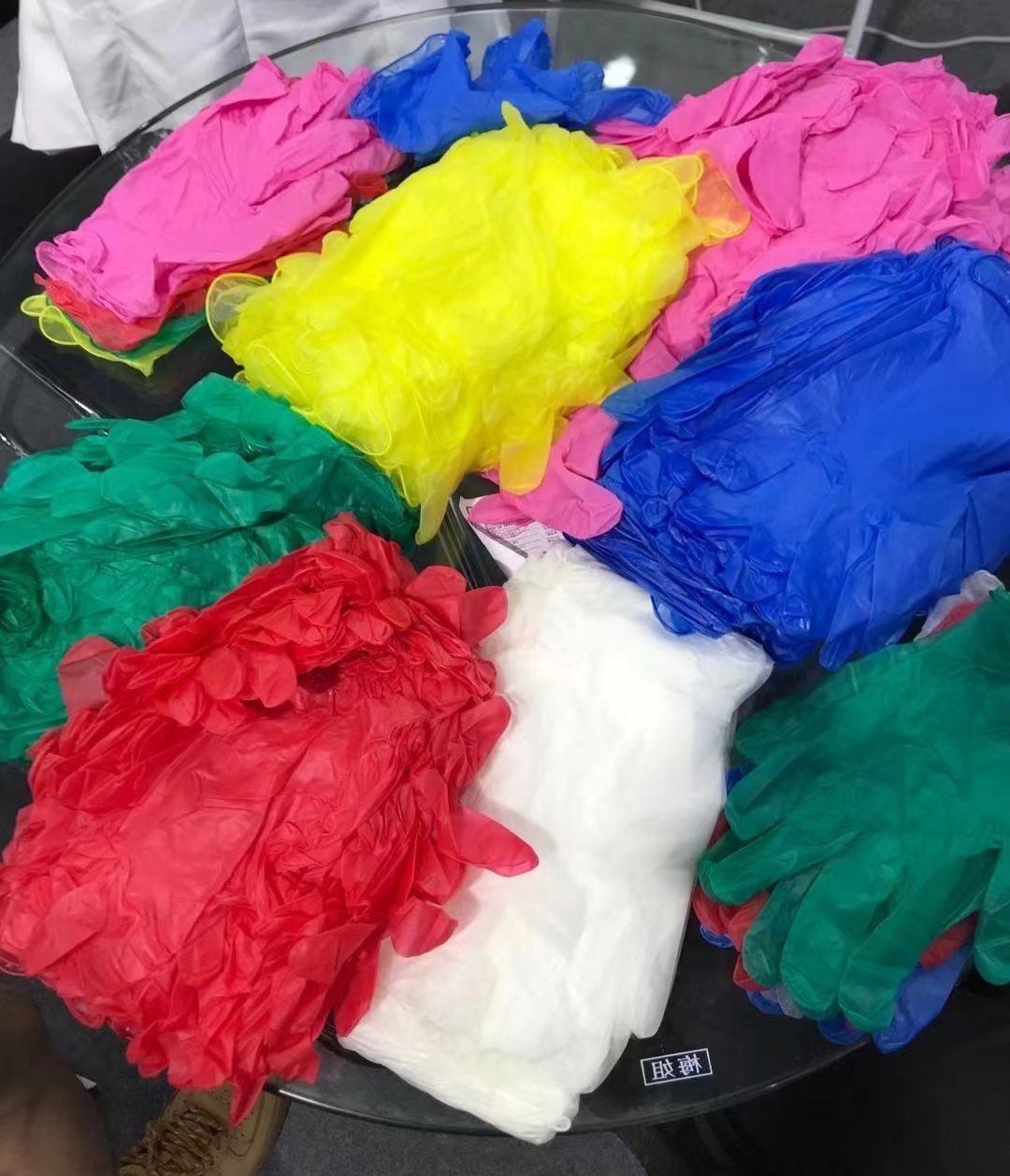 240mm Length Powder Free Non-Sterile Nitrile-Vinyl Blended Disposable Exam Gloves