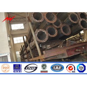 6 Sides 4-15m Powder Coating Galvanized Steel Pole with One Cross Arm