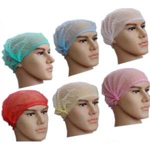 Sample Disposable Nonwoven PP Clip Strip Bouffant Hairnet Mob Cap for Head Hair Cover