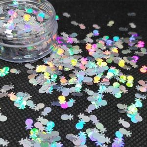 Ready for Shipping Colorful Holographic Silver Pineapple Glitter Shape and Eco