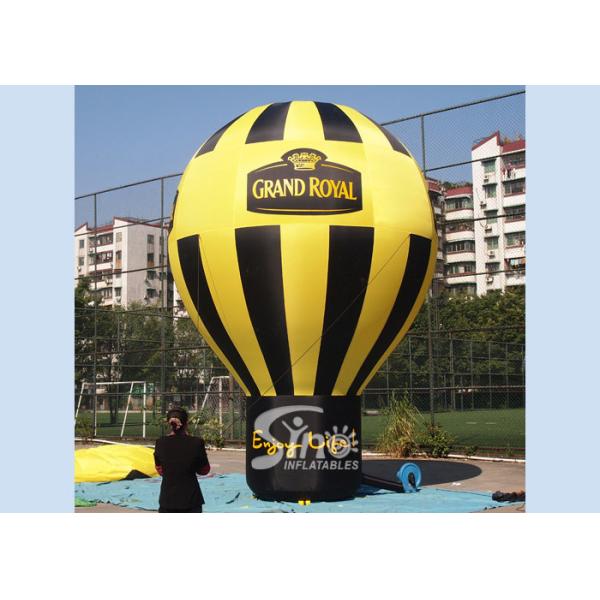 5 meters high black N yellow Grand Royal advertising inflatable roof top balloon