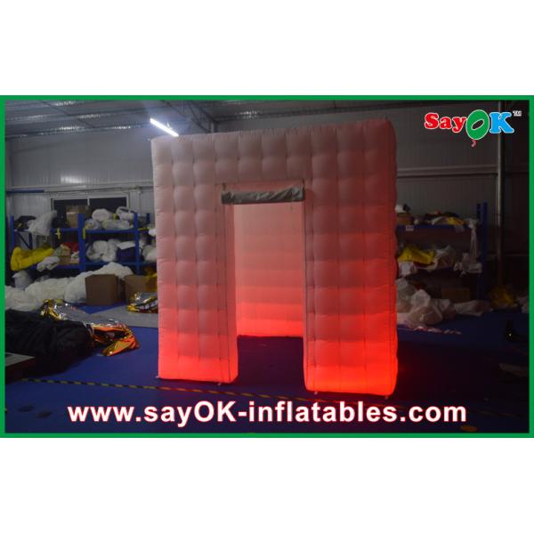 Inflatable Photo Booth Enclosure LED Lighting Air Inflatable , Large Inflatables Event Red / Green