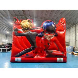 Digital Printing Inflatable Bounce House With Slides Miraculous Ladybug Inflatable Jumping Castle For Kids