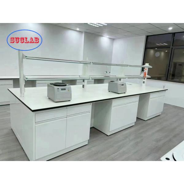 Quality White Phenolic Resin Worktop Laboratory Casework With Steel Frame Reagent Shelves wholesale