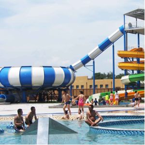 Customized Fun Aqua Park Fiberglass Water Slides Giant Space Water Slides for