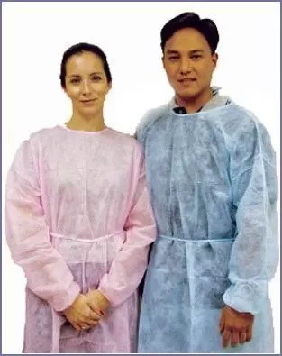 Breathable / Soft Anti Leakage Disposable Isolation Gowns Strong Adsorption