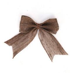 Factory Direct Sale 3.8Cm Fish Silk Hemp Bow Christmas Decoration Bow Minimalist
