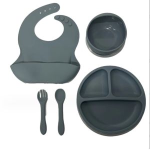 Food Grade Silicone Baby Plate Set Top Seller Newborn Gift Set with None Design