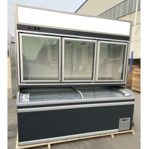 900L Multipurpose Double Glass Door Upright Freezer