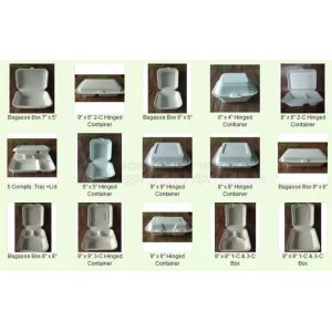 Fully Renewable Unbleached Wheatstraw and Sugarcane Fibers Takeout Containers