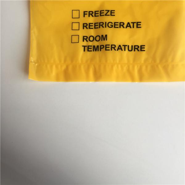 Laboratory Biohazard Specimen Transport Bags Reclosable 3/4 Layer Yellow Color