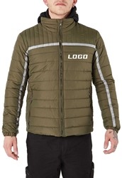 Warm Duck Down Puffer Jacket Dyed Embroidered Corduroy With Hood